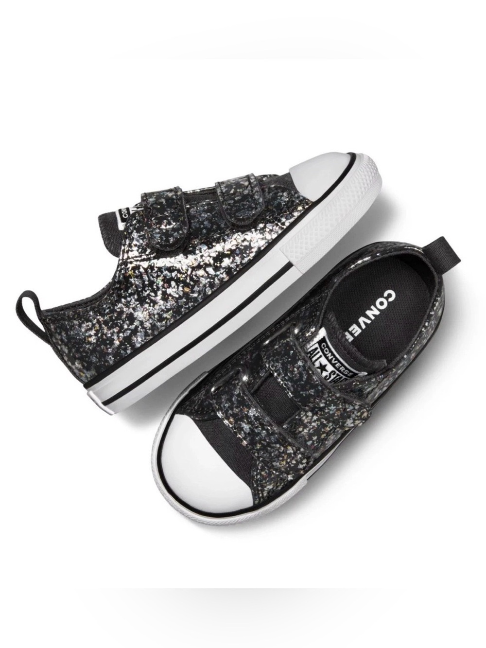 New Converse Chuck Taylor All Star Black Sparkle Toddler Girls Shoes Size 9 T